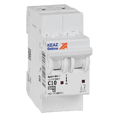 Выключатель автоматический двухполюсный 10А C 4,5кА AC OptiDin BM63-2C10-4,5-УХЛ3