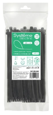 Стяжка кабельная MultiSet 200х2.5 Чёрная (100шт)