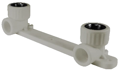 Планка монтажная 20x1/2' ВР для смесителя, с водорозетками, полипропиленовая PPR серая