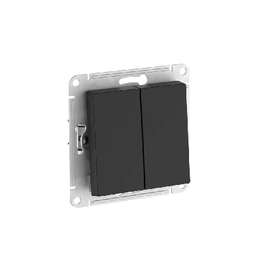 ATLASDESIGN 2-клавишный ВЫКЛЮЧАТЕЛЬ, сх.5, 10АХ, быстрозажимные клеммы, КАРБОН