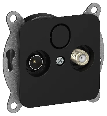 FLITE Розетка 2-местная TV+SAT экранированная оконечная РТВс-2-1-1-ФлЧ черный IEK