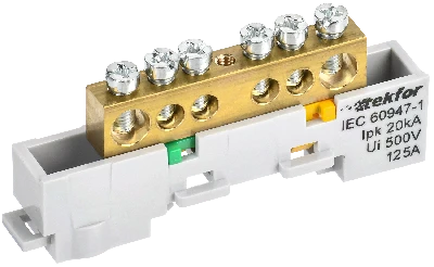 TEKFOR Шина PE земля неизолированная на универсальном держателе 8х12-6-Ж IEK