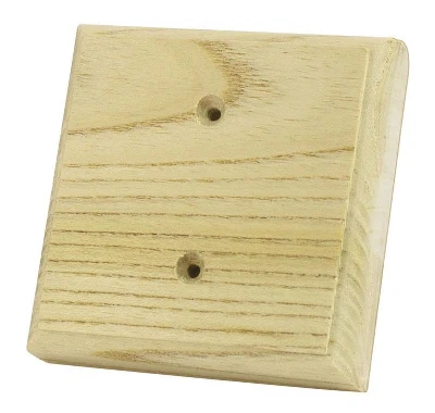 Накладка на стену под ретро электроустановку квадратная деревянная 1 пост 95х95 мм сосна