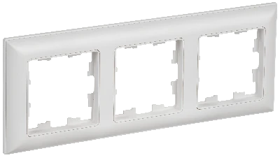 BRITE Рамка 3-местная РУ-3-БрАБ арктический белый/белый IEK