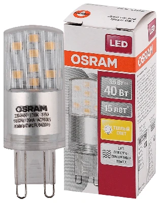 Лампа светодиодная LED 3,5Вт G9 STAR PIN40 (замена 40Вт), теплый белый свет Osram