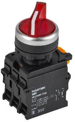 Переключатель с подсв. 2 полож. 1NO+1NC красный MASTER IEK