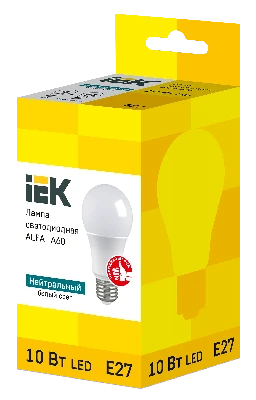 Лампа светодиодная ALFA A60 груша 10Вт 230В 4000К E27 IEK