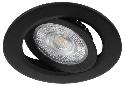 Светильник светодиодный встраиваемый ДВО-5Вт поворотный круглый 3000К черный KL LED 25A-5 3K BK
