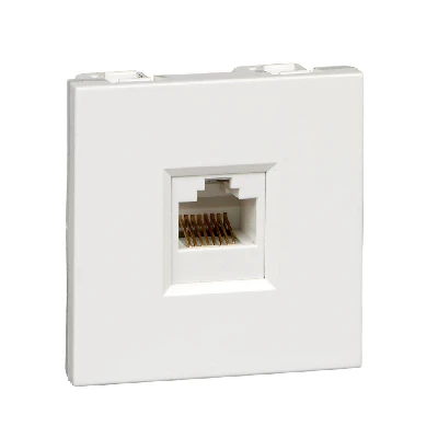 Розетка 1xRJ45 Cat5e 45Х22.5 белая R9010