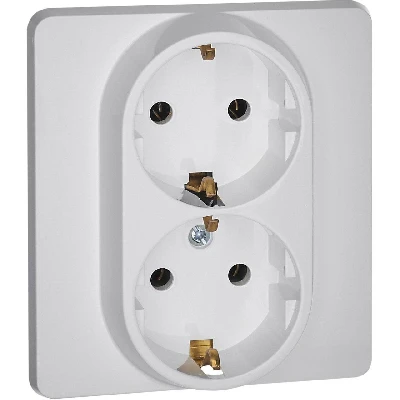 Розетка 2 x 2К+З немецкий стандарт 16 А 250 В~ INSPIRIA белый
