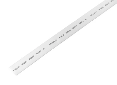 Термоусаживаемая трубка 12,0 6,0 мм, белая, упаковка 50 шт. по 1 м, REXANT