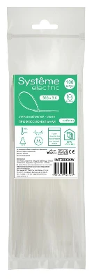 Стяжка кабельная MultiSet 300х3.6 Белая (100шт)