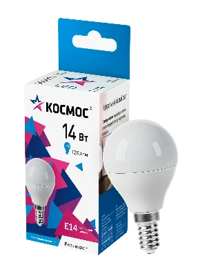 Лампа светодиодная LED 14Вт Шар 220В Е14 D45х80 4500К белый 1260 лм