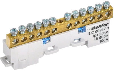 TEKFOR Шина N ноль неизолированная на универсальном держателе 6х9-12-С IEK