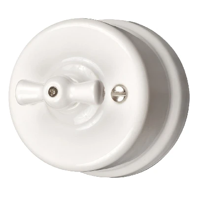 Выключатель Лизетта 1кл., керамика, цвет белый