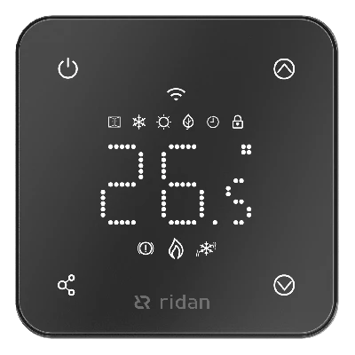 Термостат комнатный сенсорный встраиваемый Rsmart-FB с Wi-Fi подключением черный