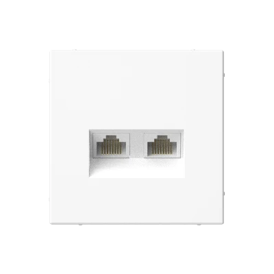 ARTGALLERY РОЗЕТКА двойная компьютерная RJ45+RJ45, кат. 5е, механизм, БЕЛЫЙ