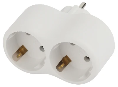 Разветвитель электрический SPx-2e-W на 2 розетки с заземлением 16А белый