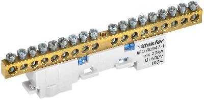 TEKFOR Шина N ноль неизолированная на универсальном держателе 6х9-18-С IEK