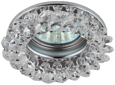 Светильник декор круглый с мелкими хрусталиками хром/прозрачный DK16 CH/WH