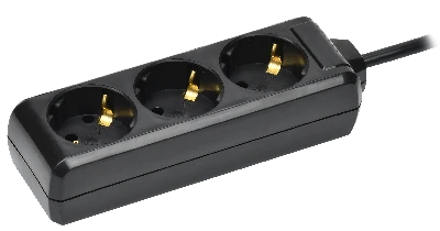 Удлинитель У03 3 места с заземлением 3м 3х1мм2 16А 250В черный