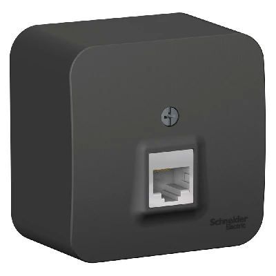 Розетка BLANCA наружная компьютерная RJ45, кат.5e, с изолирующей пластиной, антрацит