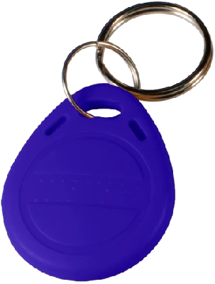 Брелок бесконтактный EM-Marine TS сине-белый с кольцом для крепления, идентификационный номер нанесен на поверхность брелока