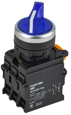 Переключатель с подсв. 2 полож. 1NO+1NC синий MASTER IEK