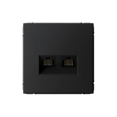 ARTGALLERY РОЗЕТКА двойная компьютерная RJ45+RJ45, кат. 5е, механизм, КАРБОН