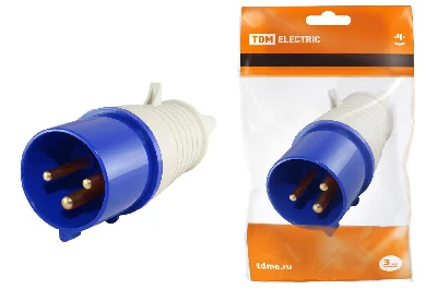 Вилка 023 2Р+РЕ 32А 220В IP44