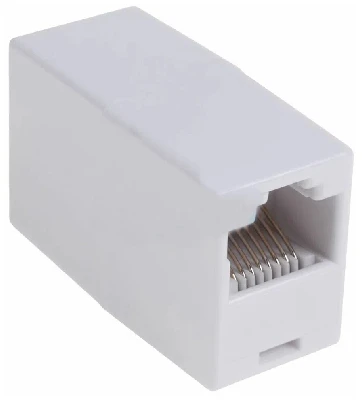 Адаптер проходной TERACOM Cat.5E неэкранированный RJ45-RJ45 белый
