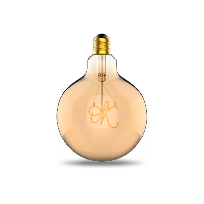 Лампа светодиодная филаментная LED 2.5 Вт 200 лм 2000К AC185-265В E27 шар G125 теплая золотистая колба Black Filament