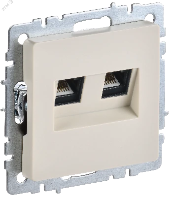 BRITE Розетка двойная RJ11+RJ45 кат.5E РК/Т12-БрКр бежевый