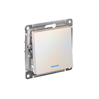 ATLASDESIGN 1-клавишный ВЫКЛЮЧАТЕЛЬ с подсветкой ,сх.1а, 10АХ, быстрозажимные клеммы, ЖЕМЧУГ