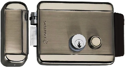 Замок накладной, универ, с блок кнопки в 2-х положениях. Питание 12В/1,5А.