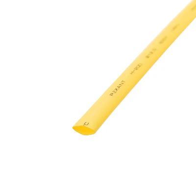 Термоусаживаемая трубка 12,0 6,0 мм, желтая, упаковка 50 шт. по 1 м, REXANT