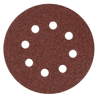 Круг абразивный на ворсовой подложке под липучку, перфорированный, P 120, 125 мм, 5 шт.