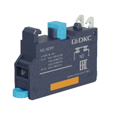 Контактный блок с клеммным безвинтовым  зажимом, нормально-открытый