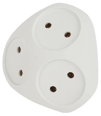 Разветвитель электрический SPx-3-W на 3 розетки без заземления 10А белый