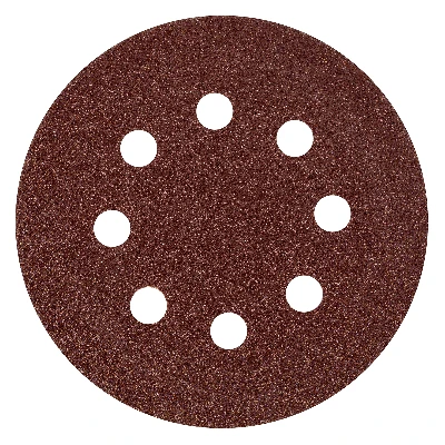 Круг абразивный на ворсовой подложке под липучку, перфорированный, P 80, 125 мм, 5 шт.