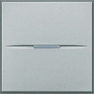 Axolute. Выключатель аксиальный одноклавишный 10А 250В. Винтовые клеммы. 2 модуля. Цвет Алюминий