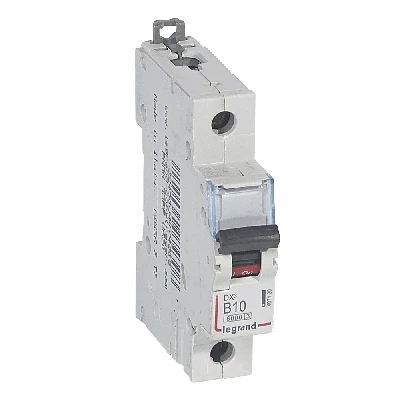 Автоматический выключатель DX? 6000 - 10 кА - тип характеристики B - 1П - 230/400 В~ - 10 А - 1 модуль