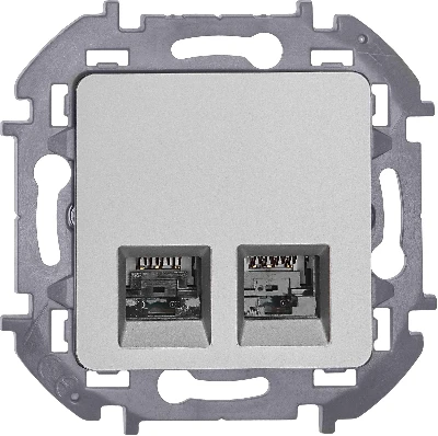 INSPIRIA розетка двойная RJ 45  категория 5e  UTP  алюминий