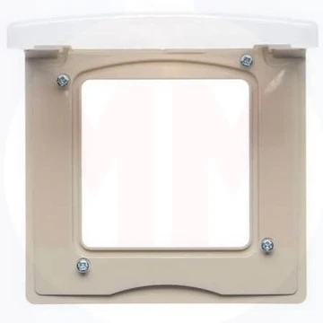 Рамка 1-местная с защитной крышкой IP44 слоновая кость ETIKA