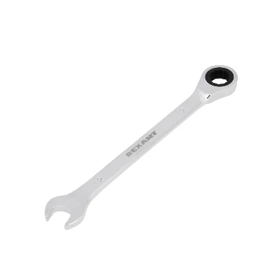 Ключ комбинированный трещоточный 12 мм, CrV, зеркальный хром