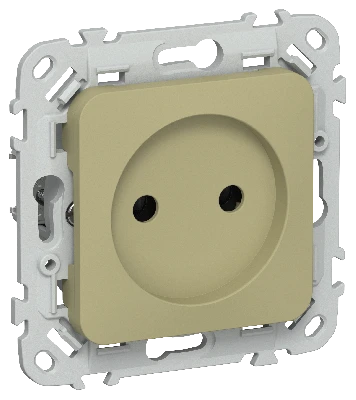 FLITE Розетка без заземления без защитных шторок безвинтовое крепление 10А РС01-1-ФлО оливковый IEK