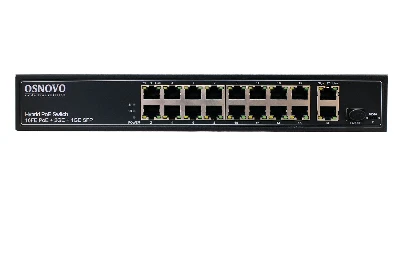 Коммутатор неуправляемый PoE 16 портов 10/100 Мб/с, 2хRJ45, 292 Вт