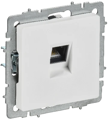 BRITE Розетка компьютерная RJ45 кат.5E РК10-БрАБ арктический белый IEK