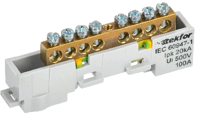 TEKFOR Шина PE земля неизолированная на универсальном держателе 6х9-8-Ж IEK