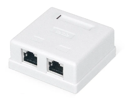 Розетка компьютерная RJ-45 категория 5e экранированная двойная внешняя Dual IDC цвет белый WRline